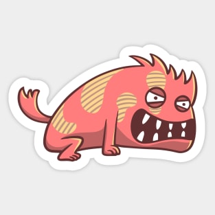 Angry Red Dog Monster Sticker